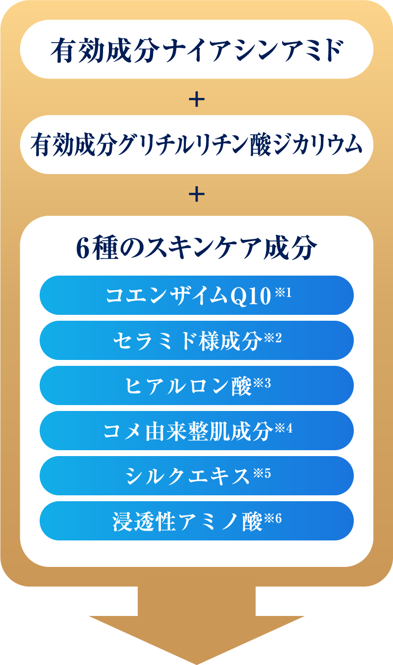 有効成分ナイアシンアミド＋6種のスキンケア成分